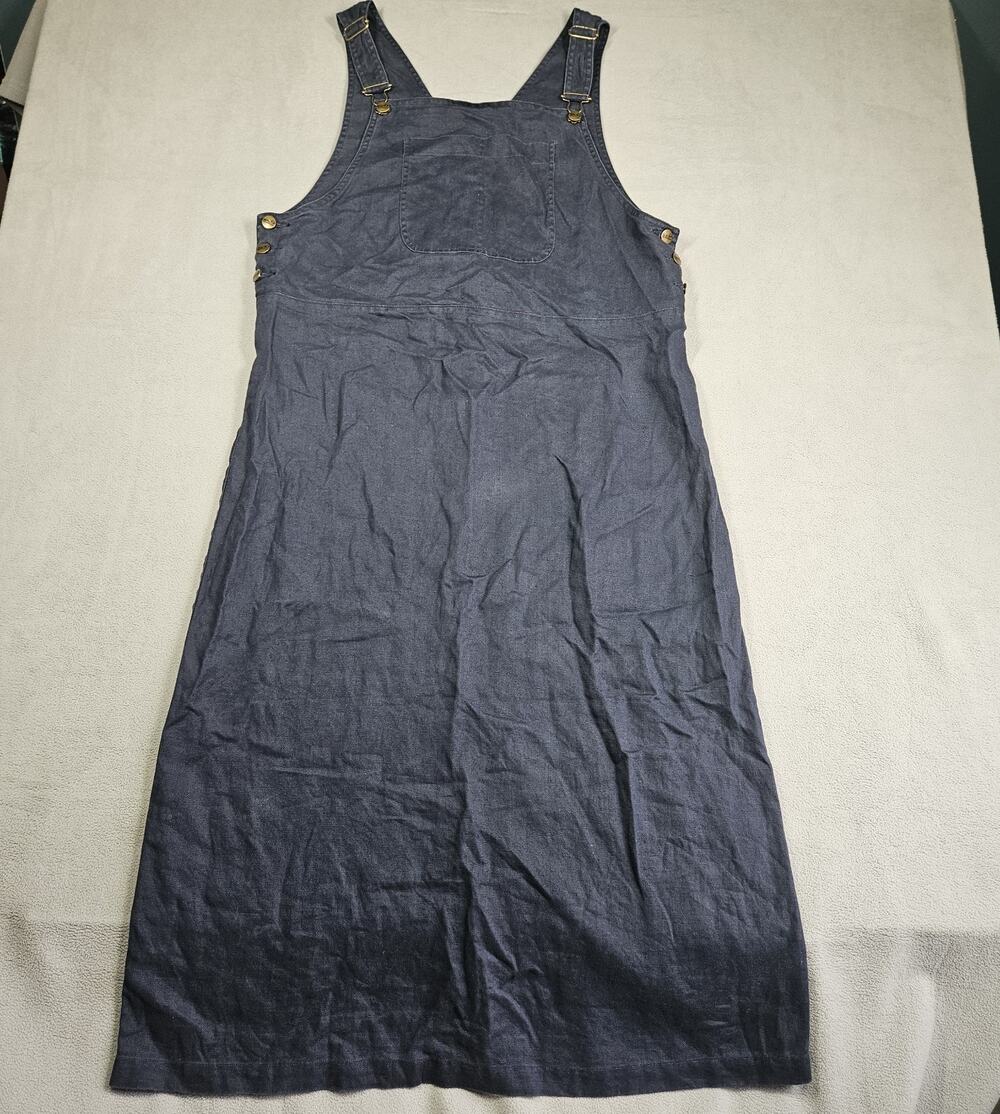 L.L. Bean Navy Blue Maxi Pinafore Dress